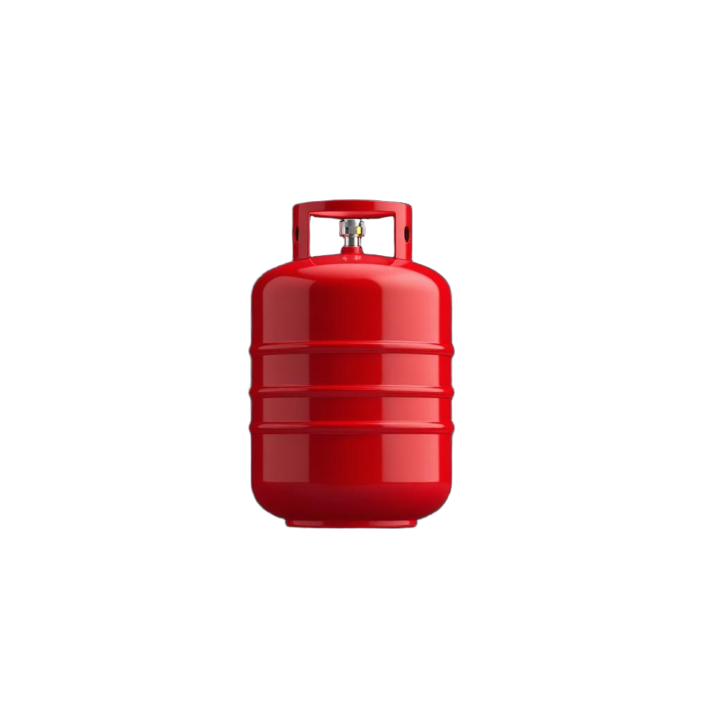 Red LPG cooking gas cylinder